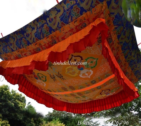 LỌNG BÁU THÊU CHÀY KIM CƯƠNG CHỮ THẬP VÀ BÁT CÁT TƯỜNG
