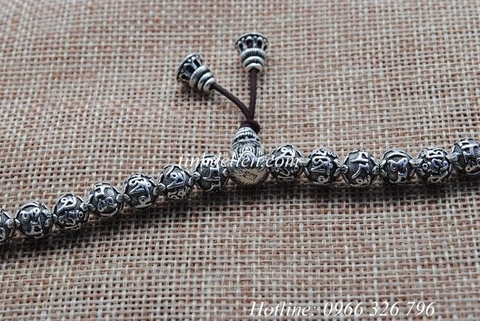 CHUỖI BẠC KHẮC OM MANI PADME HUM 108 HẠT
