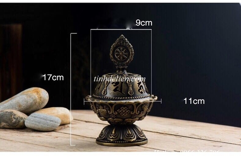 LƯ XÔNG TRẦM KHẮC OM MANI PADME HUM VÀ BÁT CÁT TƯỜNG