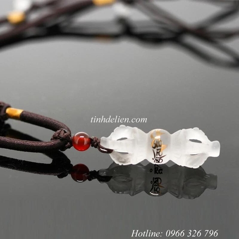 MẶT DÂY CHUYỀN PHA LÊ CHÀY KIM CƯƠNG KHẮC OM MANI PADME HUM