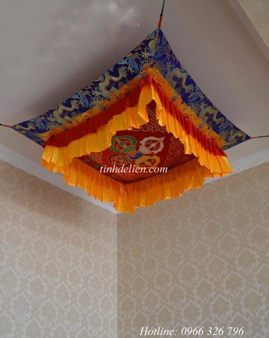 LỌNG BÁU THÊU CHÀY KIM CƯƠNG CHỮ THẬP VÀ BÁT CÁT TƯỜNG