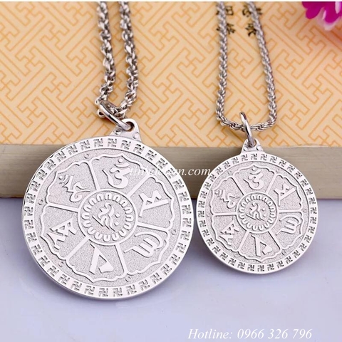MẶT DÂY CHUYỀN KHẮC CHÚ OM MANI PADME HUM VÀ CHÚ OM AH HUM