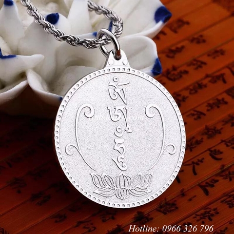 MẶT DÂY CHUYỀN KHẮC CHÚ OM MANI PADME HUM VÀ CHÚ OM AH HUM