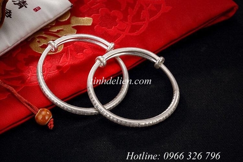 VÒNG BẠC EM BÉ KHẮC BÁT NHÃ TÂM KINH