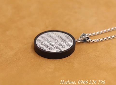 MẶT DÂY CHUYỀN KHẮC BÁT NHÃ TÂM KINH BỌC GỖ MUN