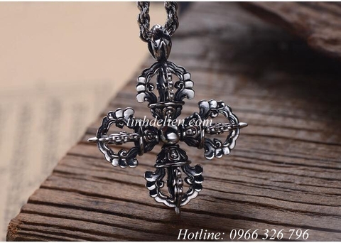 MẶT DÂY CHUYỀN BẠC CHÀY KIM CƯƠNG CHỮ THẬP