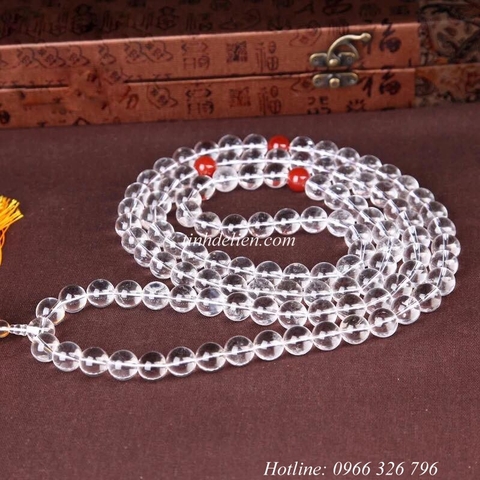 CHUỖI PHA LÊ TỰ NHIÊN 108 HẠT