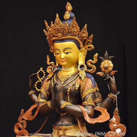 TÔN TƯỢNG ĐỨC QUÁN ÂM TỨ THỦ 48 CM