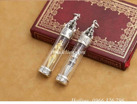 MẶT DÂY CHUYỀN HỘP ĐỰNG CHÀY KIM CƯƠNG KHẮC THẦN CHÚ OM MANI PADME HUM