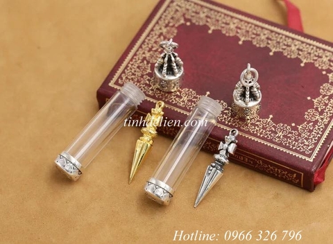 MẶT DÂY CHUYỀN HỘP ĐỰNG CHÀY KIM CƯƠNG KHẮC THẦN CHÚ OM MANI PADME HUM