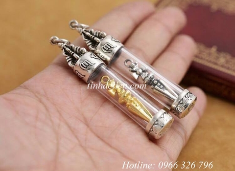 MẶT DÂY CHUYỀN HỘP ĐỰNG CHÀY KIM CƯƠNG KHẮC THẦN CHÚ OM MANI PADME HUM