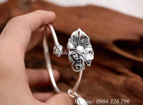 VÒNG BẠC ĐEO TAY LÁ SEN