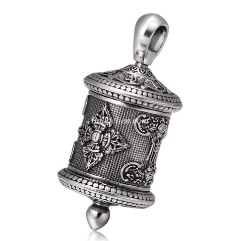 MẶT DÂY CHUYỀN BẠC BIỂU TƯỢNG KINH LUÂN KHẮC OM MANI PADME HUM