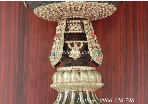 CHÂN ĐÈN BƠ CUNG PHẬT CÓ NẮP