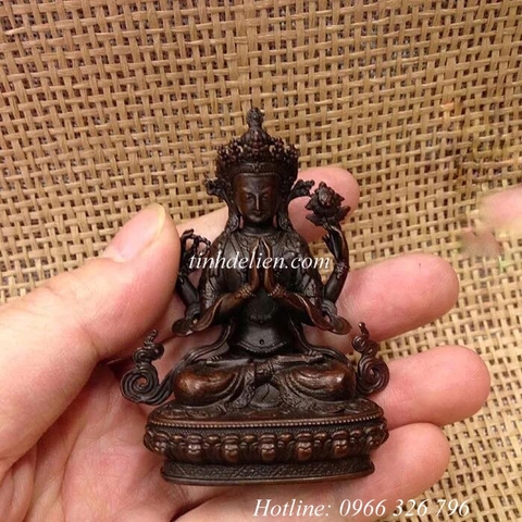 TÔN TƯỢNG QUÁN ÂM TỨ THỦ MINI 7,5 CM