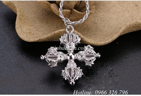 MẶT DÂY CHUYỀN CHÀY KIM CƯƠNG CHỮ THẬP CHÍN CẠNH