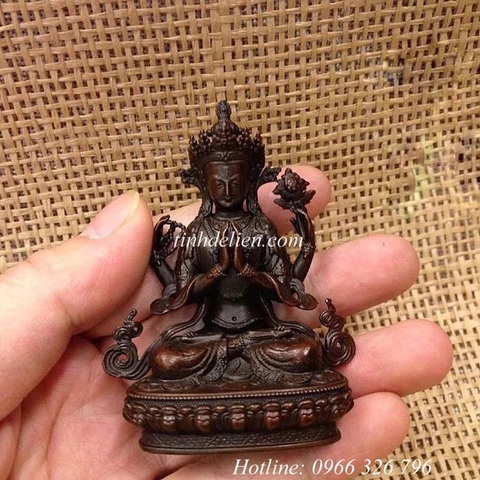 TÔN TƯỢNG QUÁN ÂM TỨ THỦ MINI 7,5 CM