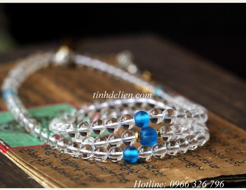 CHUỖI THẠCH ANH TRẮNG TỰ NHIÊN 108 HẠT