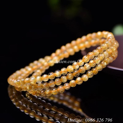 CHUỖI THẠCH ANH TÓC VÀNG 108 HẠT 5MM