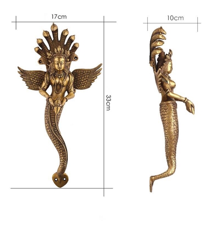 TƯỢNG NAGA ĐỒNG THAU GẮN TƯỜNG