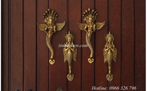 TƯỢNG NAGA ĐỒNG THAU GẮN TƯỜNG