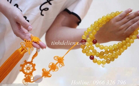 CHUỖI HỔ PHÁCH SÁP ONG  NHÂN TẠO 108 HẠT 12MM , 14 MM
