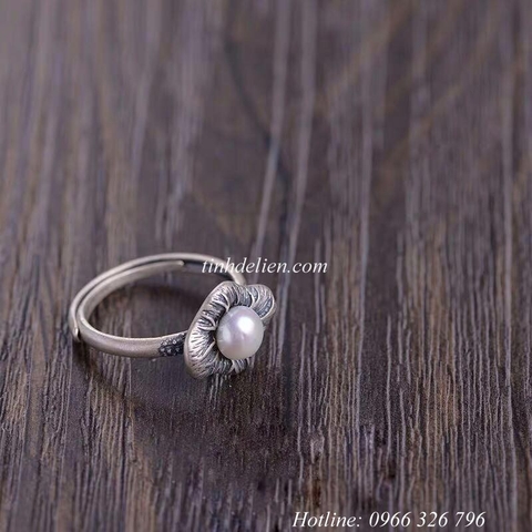 NHẪN BẠC KẾT HỢP NGỌC TRAI