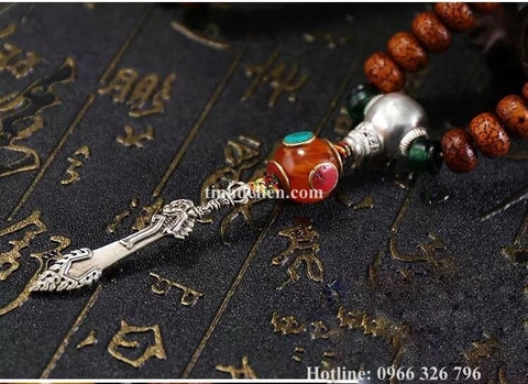 CHUỖI BỒ ĐỀ 108 HẠT PHỤ KIỆN KIẾM VĂN THÙ  VÀ ĐÁ DZI