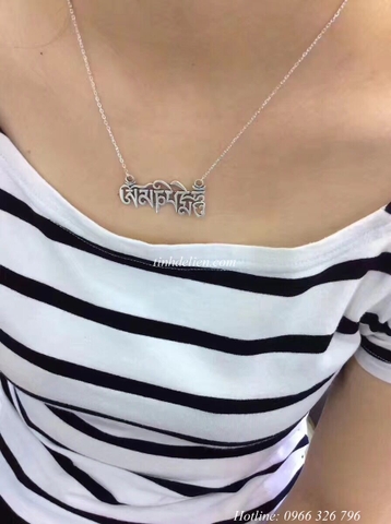 DÂY CHUYỀN BẠC KHẮC THẦN CHÚ OM MANI PADME HUM