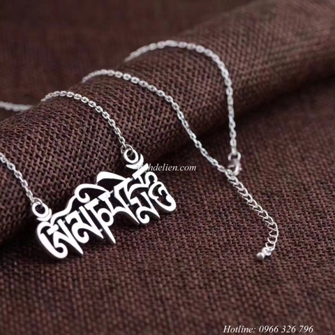 DÂY CHUYỀN BẠC KHẮC THẦN CHÚ OM MANI PADME HUM