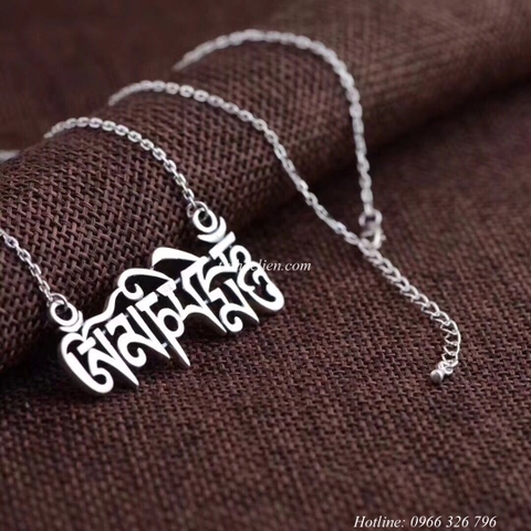 DÂY CHUYỀN BẠC KHẮC THẦN CHÚ OM MANI PADME HUM