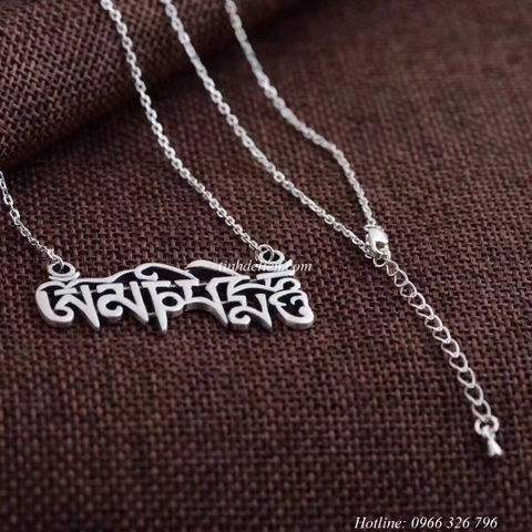 DÂY CHUYỀN BẠC KHẮC THẦN CHÚ OM MANI PADME HUM