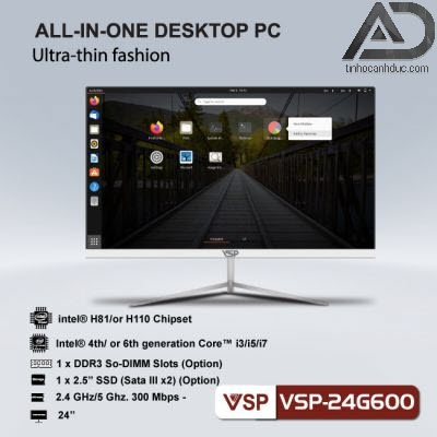 Máy tính All in One VSP LED 24inh Full HD