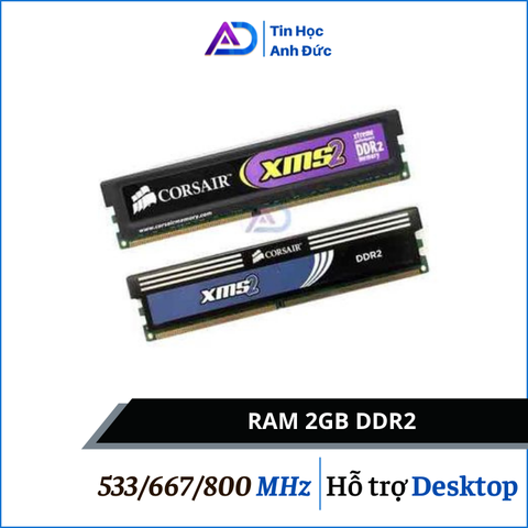 Ram Máy Tính 2GB DDR2 Samsung Hynix Bus 533 667 800 Tản Thép