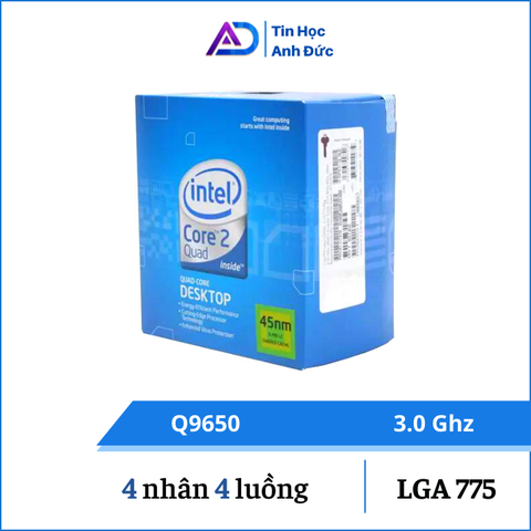 CPU Máy Tính Quad Q9650 Intel Core2 (12M, 3,00 GHz,1333 MHz FSB)