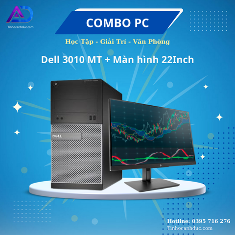 Bộ Máy Tính Dell 3010MT I7 2600/8GB/256GB+Màn hình Dell 22 Inch
