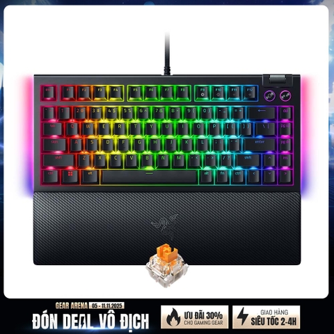 Bàn phím cơ Razer BlackWidow V4 75% RGB Hotswap Razer Switch Orange RZ03-05000100-R3M1