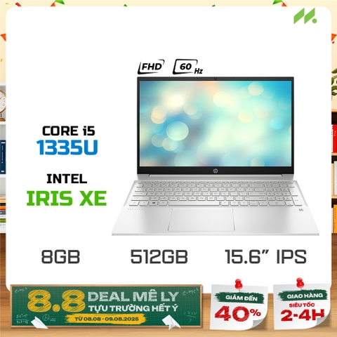 Laptop HP Pavilion 15-eg3095TU 8C5L6PA (i5-1335U, Iris Xe Graphics, RAM 8GB DDR4, SSD 512GB, 15.6 Inch IPS FHD)