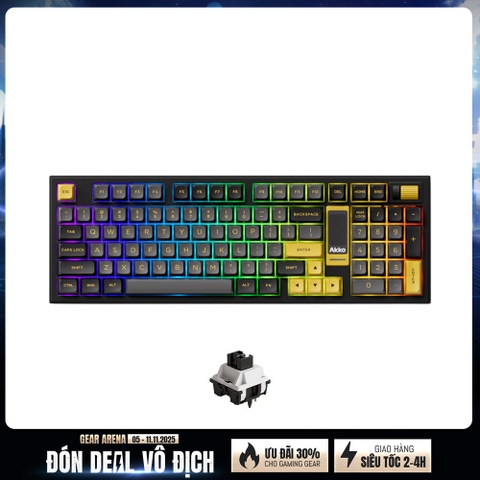 Bàn phím cơ không dây AKKO 5098B Black Gold LCD Screen RGB Hotswap (AKKO Sw)