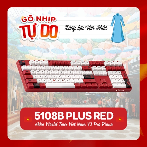 Bàn phím cơ không dây AKKO 5108B Plus World Tour Viet Nam RGB Hotswap (Akko Sw)