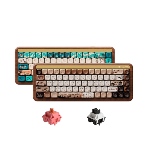 Bàn phím cơ không dây AKKO MU01 Walnut Wooden Case RGB Hotswap (AKKO Sw)