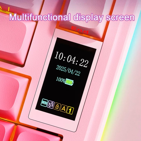 Bàn phím cơ không dây AULA S75 Pro Stellar Black LCD Screen RGB Hotswap (Huano Sw)