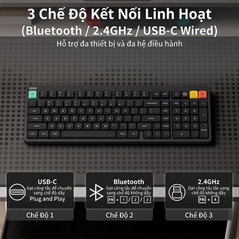 Bàn phím cơ không dây NuPhy Node100 Low Profile RGB Hotswap (Nuphy Sw)