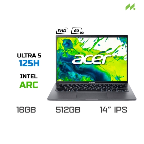 Laptop Acer Aspire Go AG14-71M-57WR NX.JFWSV.001 (Ultra 5 125H, Arc Graphics, RAM 16GB DDR5, SSD 512GB, 14 Inch IPS FHD+ 60Hz 100% sRGB)