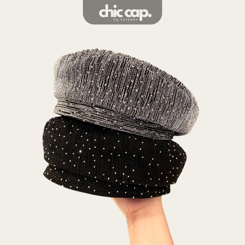 Mũ Nồi Beret Đính Đá Sang Trọng Cao Cấp CC40