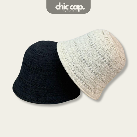 Mũ Nón Bucket Dệt Kim Hai Mặt Vải Be Kaki CC07