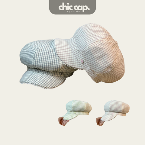 Mũ Nồi Trái Bí Viền Ren Caro Cute CC74