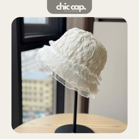 Mũ Xô Bucket Ren Xếp Ly Thời Trang CC82