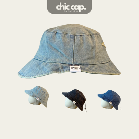 Mũ Bucket Vành Xéo Dây Rút Jean Denim Thời Trang Cá Tính CC65