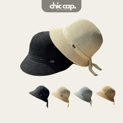 Mũ Xô Bucket Dệt Cột Nơ Mỏ Vịt CC84